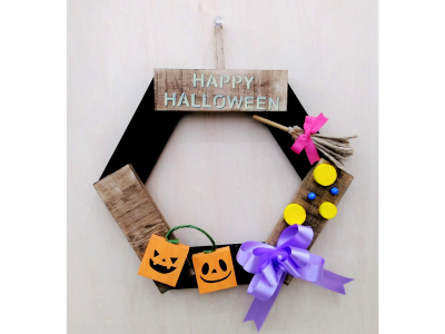 ハロウィン「木のリース」画像複数